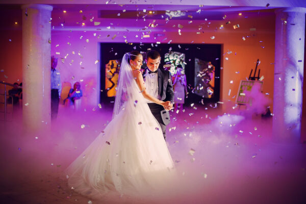 romantic dance by wedding couple